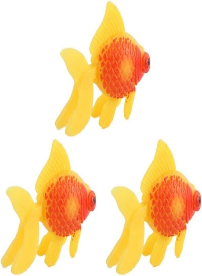 Mozff 3 Pcs Orange-Yellow Artificial Aquarium Fishes Fake Fish Plastic Fish Aquarium Moving Fishes Ornament Decoration Orange Goldfish for Aquarium Fish Tank Aquarium Décor Thematic Ornaments - Image 1